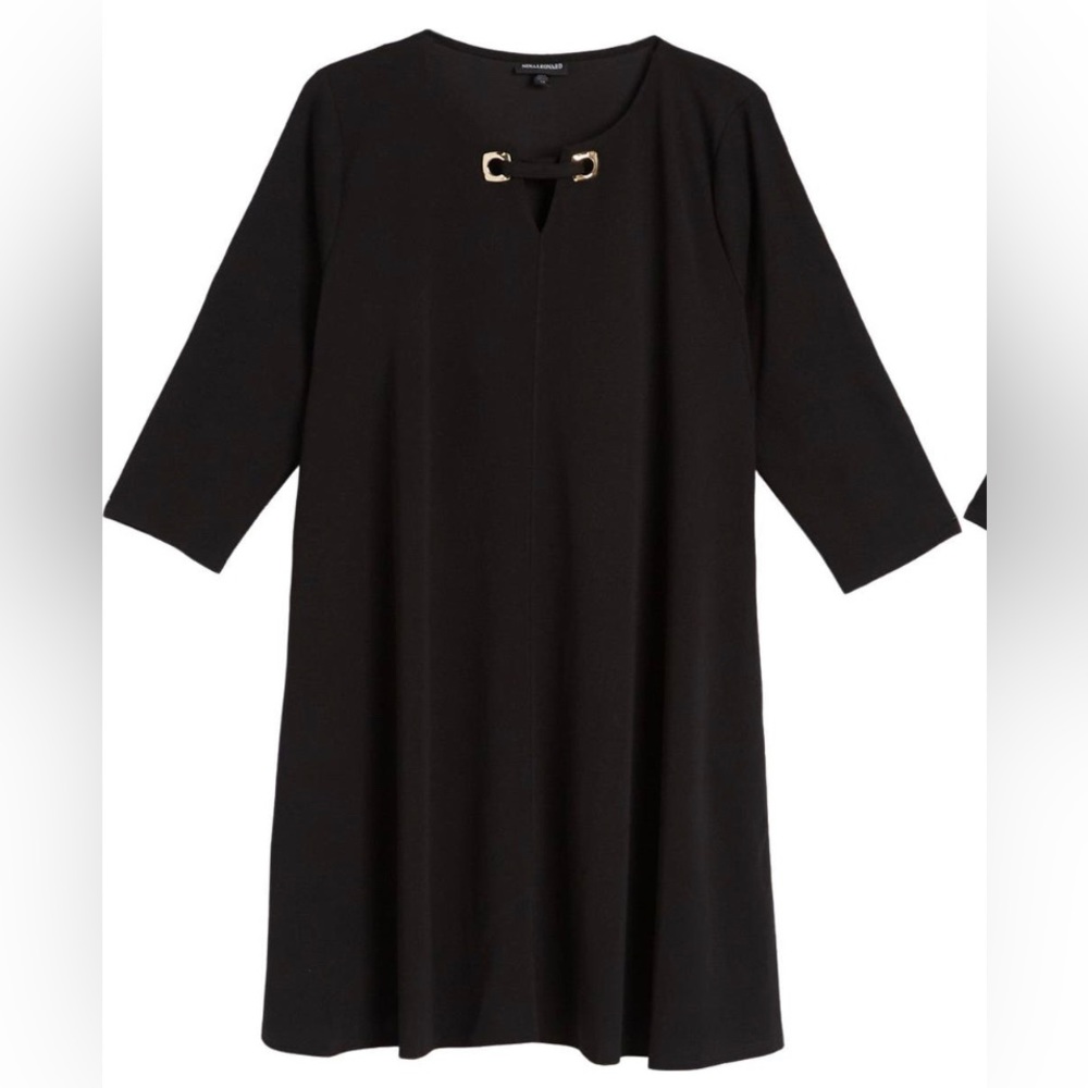 NWT - Nina Leonard black and gold dress 2X